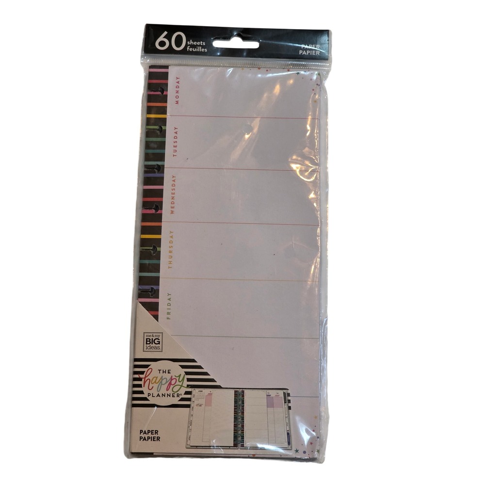 The Happy Planner Classic Half Sheet Filler Paper 60 Sheets Stripes FIL-106-4036